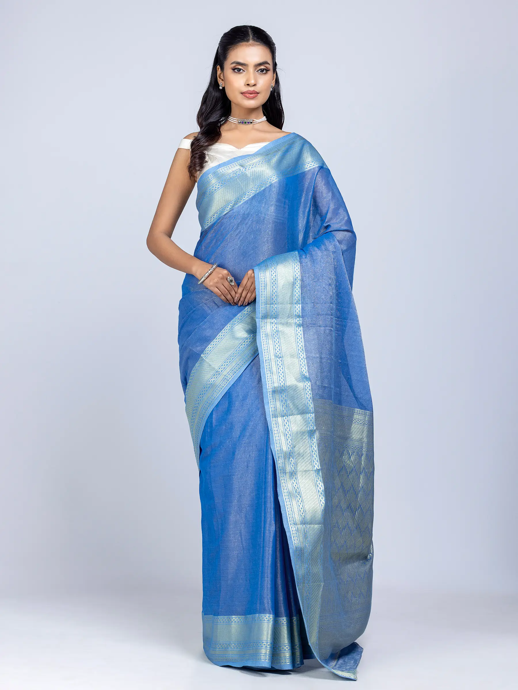 Pink Printed Cotton Saree