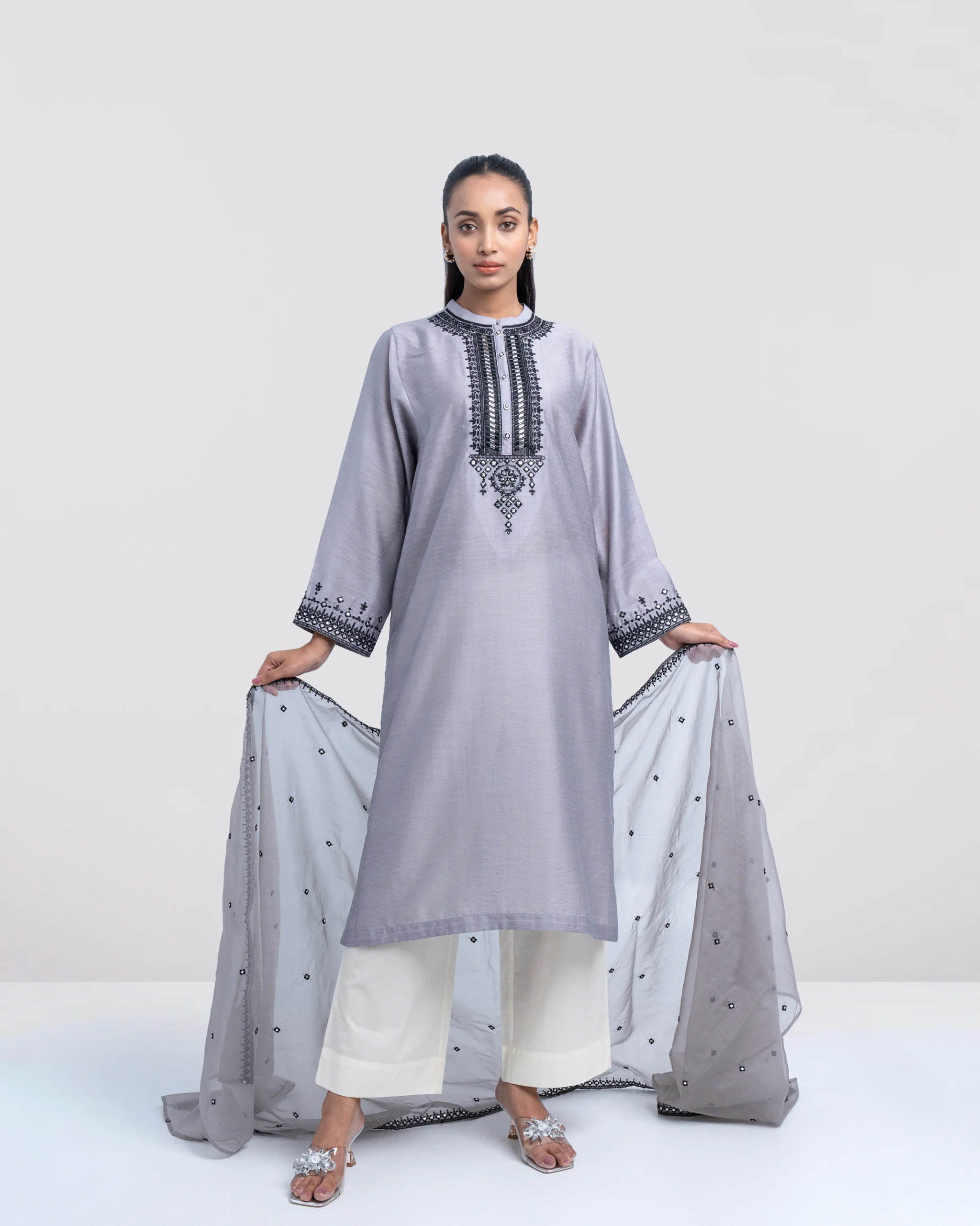 Women's Half Silk Two Piece Set