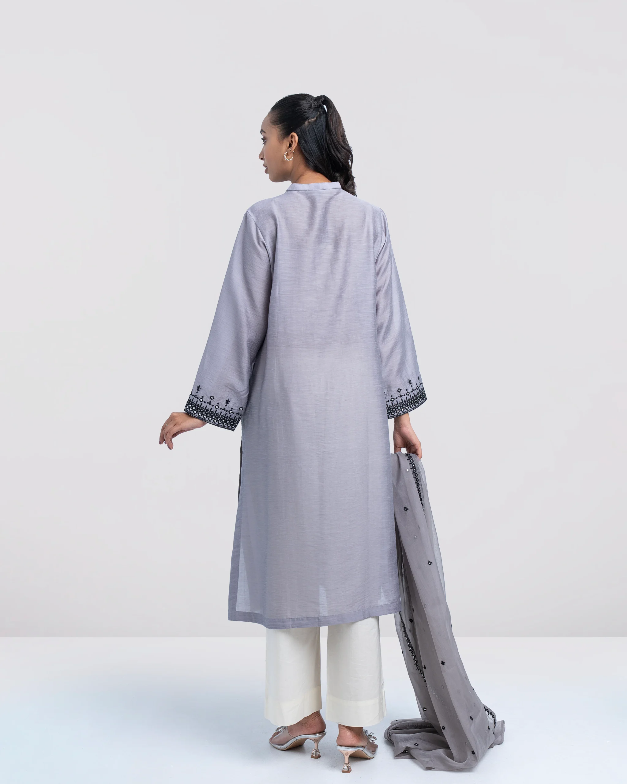 Women's Half Silk Two Piece Set