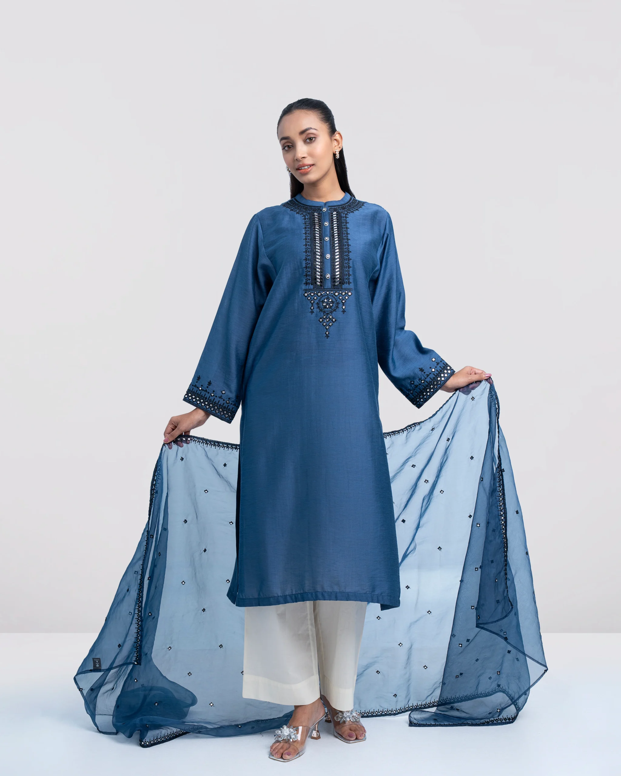 Women's Half Silk Two Piece Set