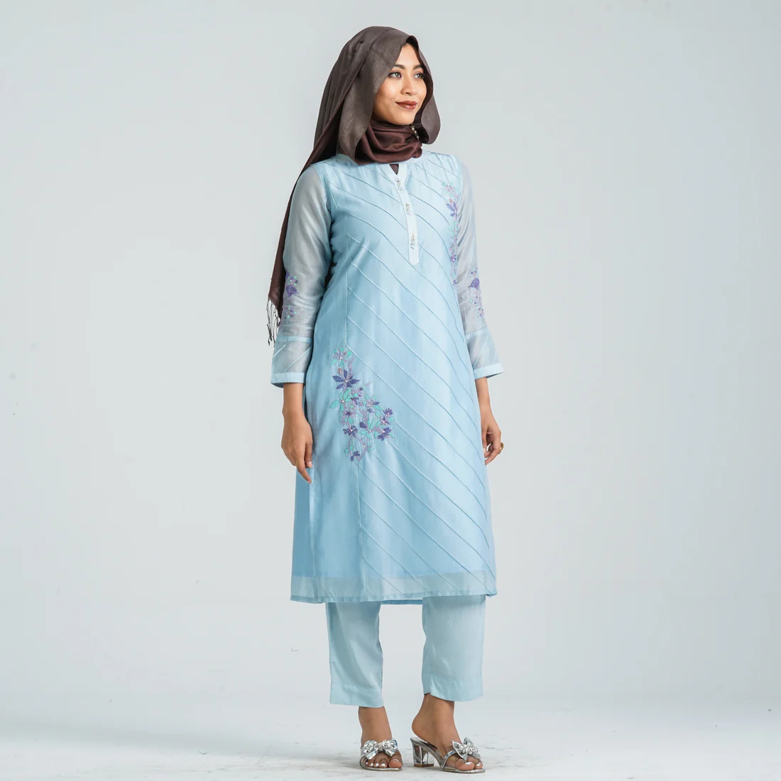 Women's Half Silk Two Piece Set